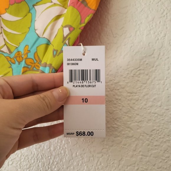 Trina‎ Turk Playa De Flor Reversible French Cut Multicolor Bikini Bottom Sz 10 - Picture 7 of 8